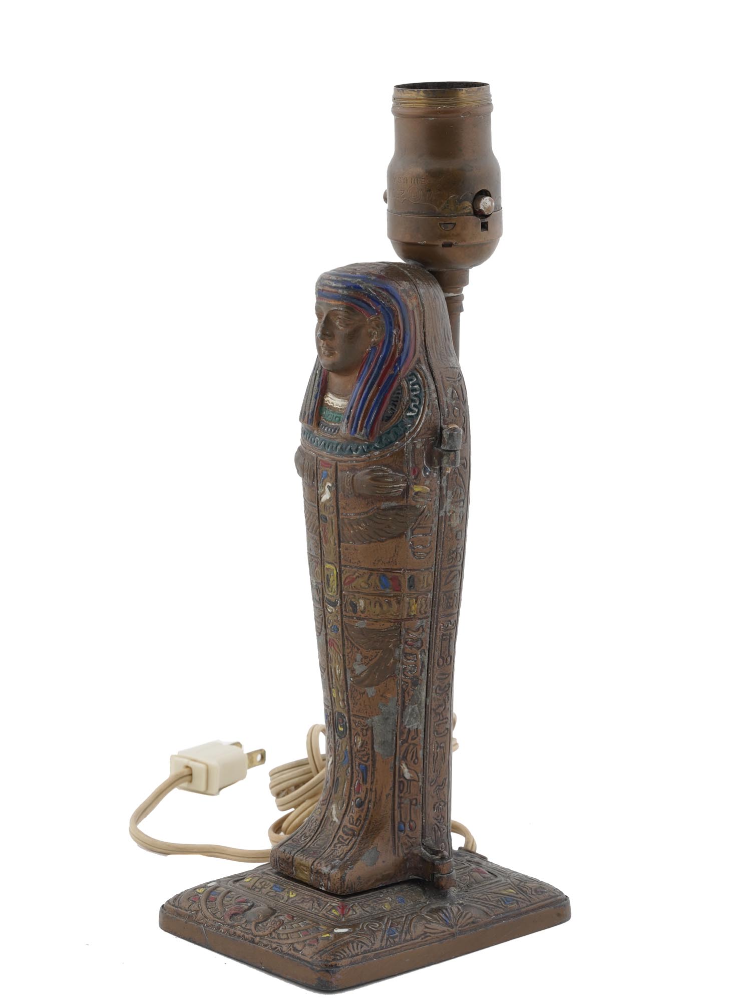 ANTIQUE ART DECO EGYPTIAN MUMMY LAMP BY ARONSON PIC-0